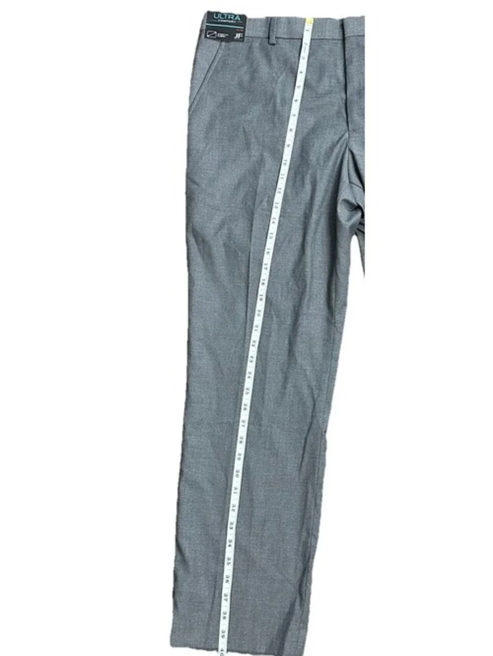 J.Ferrar Men’s Pant Ultra Comfort Stretch Fabric Flat Front 38x30 Slim Gray NWT
